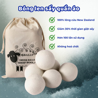 Bóng Sấy Quần Áo Len Lông Cừu NewZealand Giúp Khô Nhanh Tiết Kiệm Điện Chống Nhăn Thơm Quần Áo Cho Máy Sấy - Myhome BS01