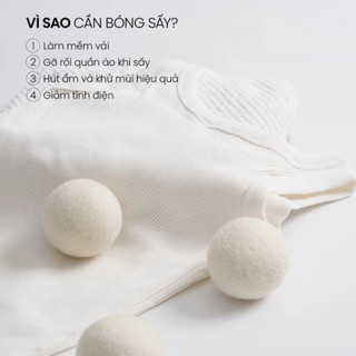 Bóng Sấy Quần Áo Len Lông Cừu NewZealand Giúp Khô Nhanh Tiết Kiệm Điện Chống Nhăn Thơm Quần Áo Cho Máy Sấy - Myhome BS01