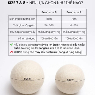 Bóng Sấy Quần Áo Len Lông Cừu NewZealand Giúp Khô Nhanh Tiết Kiệm Điện Chống Nhăn Thơm Quần Áo Cho Máy Sấy - Myhome BS01