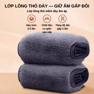 Tất đầu gối lót lông mềm siêu dày co giãn tốt, giữ nhiệt, thoải mái vận động ngày lạnh - TGN05