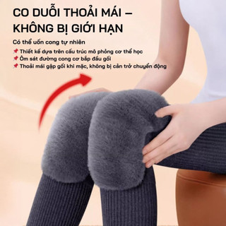 Tất đầu gối lót lông mềm siêu dày co giãn tốt, giữ nhiệt, thoải mái vận động ngày lạnh - TGN05