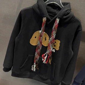 Áo Hoodie Nỉ Bông Unisex Dây Len To Thêu Hình Gấu PalM Chất Liệu Dày Dặn, Phong Cách Tàu Độc Đáo Boy Phố 2025