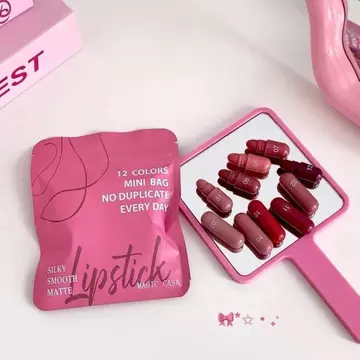 Set Son Mini Capsule Magic Casa 12 Màu Son Lì Velvet | Son Môi Mini Cute Lâu Trôi Hot Trend