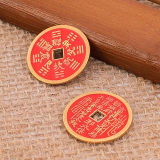 Túi 5 10 Đồng Xu Chu Sa - LOẠI 1 - Tứ Phương Bát Bảo