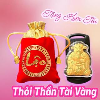 Thỏi Ông Thần Tài Vàng Cao Cấp Tặng Túi Gấm Nhung Phúc Lộc - Ngày Vía Thần Tài Phong Thủy May Mắn