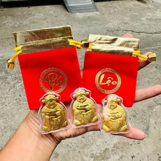 Thỏi Ông Thần Tài Vàng Cao Cấp Tặng Túi Gấm Nhung Phúc Lộc - Ngày Vía Thần Tài Phong Thủy May Mắn