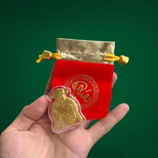 Thỏi Ông Thần Tài Vàng Cao Cấp Tặng Túi Gấm Nhung Phúc Lộc - Ngày Vía Thần Tài Phong Thủy May Mắn