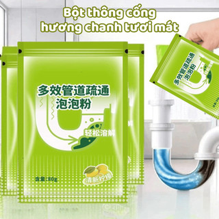 Combo 5 Gói Bột Thông Cống Hương Chanh Thông Tắc Bồn Cầu Bồn Rửa Bát Chất Tẩy Rửa Đường Ống Mạnh Mẽ Ngói - BTC02