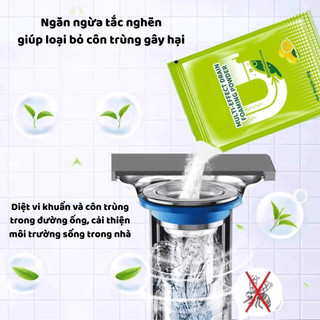 Combo 5 Gói Bột Thông Cống Hương Chanh Thông Tắc Bồn Cầu Bồn Rửa Bát Chất Tẩy Rửa Đường Ống Mạnh Mẽ Ngói - BTC02