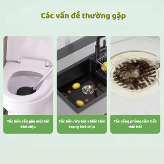 Combo 5 Gói Bột Thông Cống Hương Chanh Thông Tắc Bồn Cầu Bồn Rửa Bát Chất Tẩy Rửa Đường Ống Mạnh Mẽ Ngói - BTC02