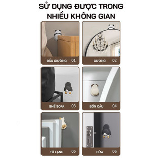 Miếng đệm chống va đập hình thú dễ thương, giảm tiếng ồn, bảo vệ tường, dán nhiều vị trí - CC03