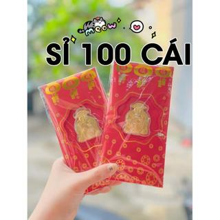 50 100 Bao Lì Xì Thần Tài Vàng , Bao lì xì Ngựa Vàng Mạ Vàng 24K Tết 2026, Bao Lì Xì May Mắn Rước Tài Lộc