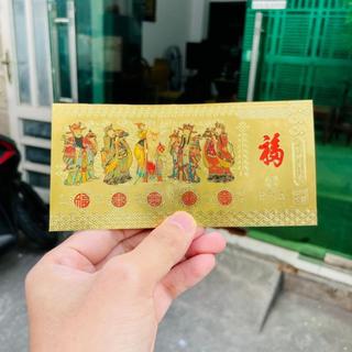 Sỉ 10 Tờ Tiền Ngũ Phúc Plastic mạ vàng kỷ niệm Kèm Bao Lì Xì Tết may mắn độc đáo đẹp mắt