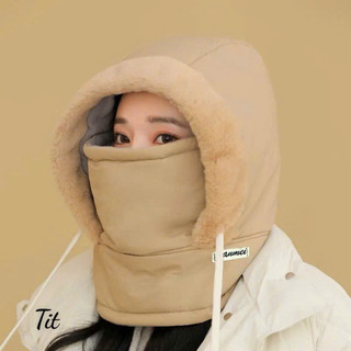 Mũ Phao Lót Lông Chống Nước - Mũ Chống Lạnh Có Dây Rút Kèm Khẩu Trang và Khăn Quàng Cổ Thể Thao sẵn 🌸🌸🌸
