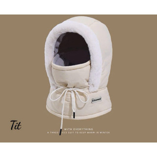 Mũ Phao Lót Lông Chống Nước - Mũ Chống Lạnh Có Dây Rút Kèm Khẩu Trang và Khăn Quàng Cổ Thể Thao sẵn 🌸🌸🌸