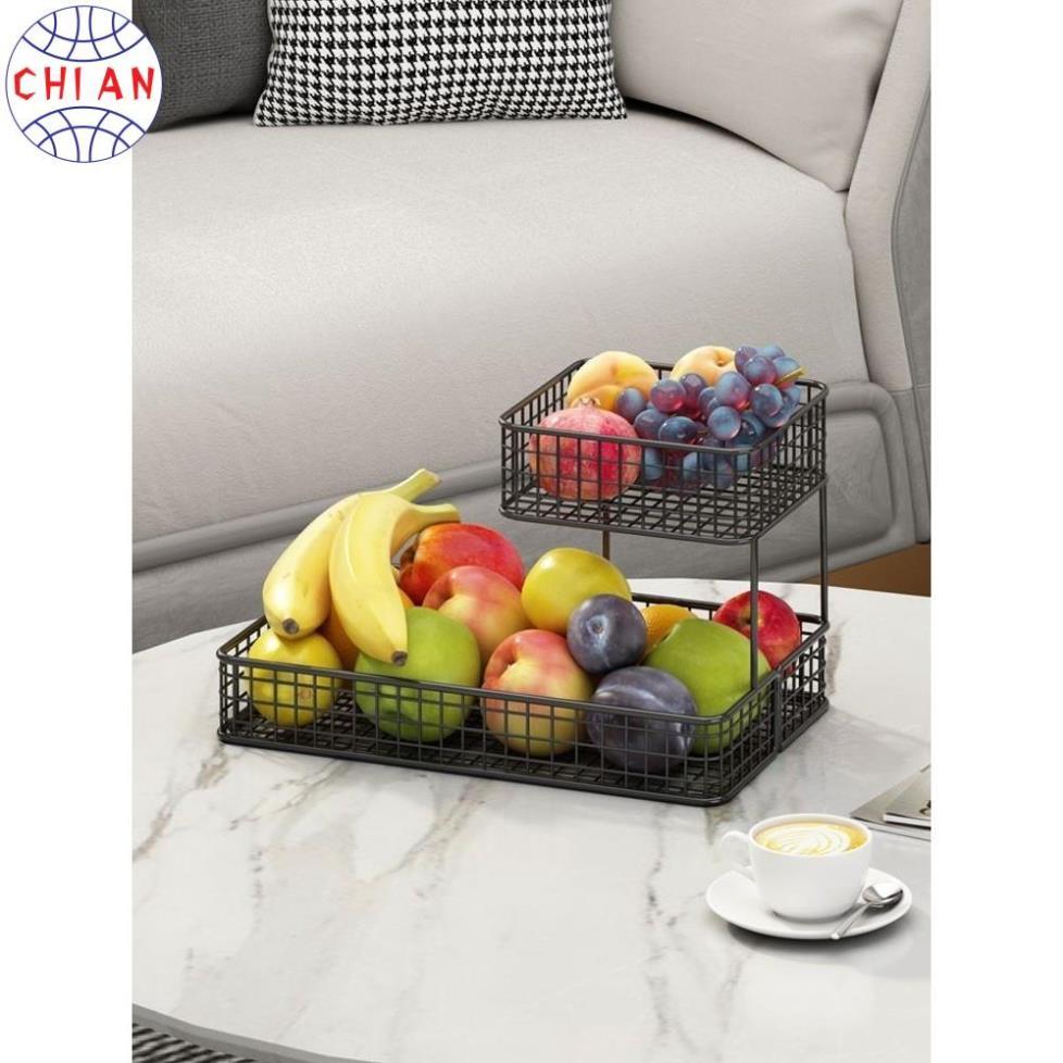 Kệ đựng trái cây, trang trí bàn bền đẹp, siêu bền chất liệu thép cácbon sơn tĩnh điện 5 lớp