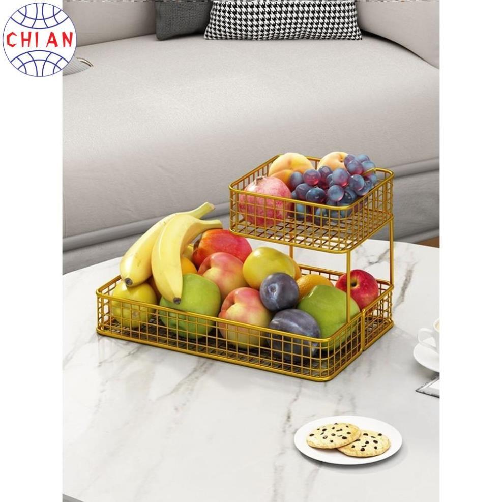 Kệ đựng trái cây, trang trí bàn bền đẹp, siêu bền chất liệu thép cácbon sơn tĩnh điện 5 lớp