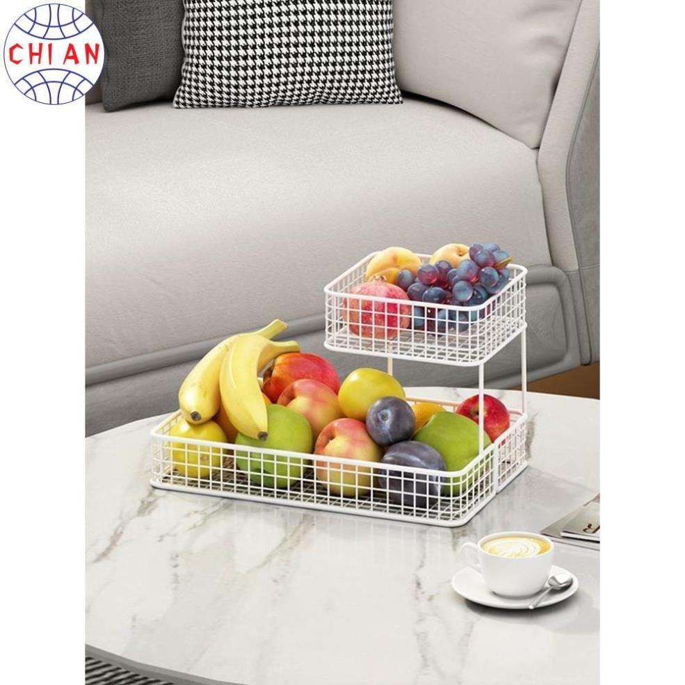 Kệ đựng trái cây, trang trí bàn bền đẹp, siêu bền chất liệu thép cácbon sơn tĩnh điện 5 lớp