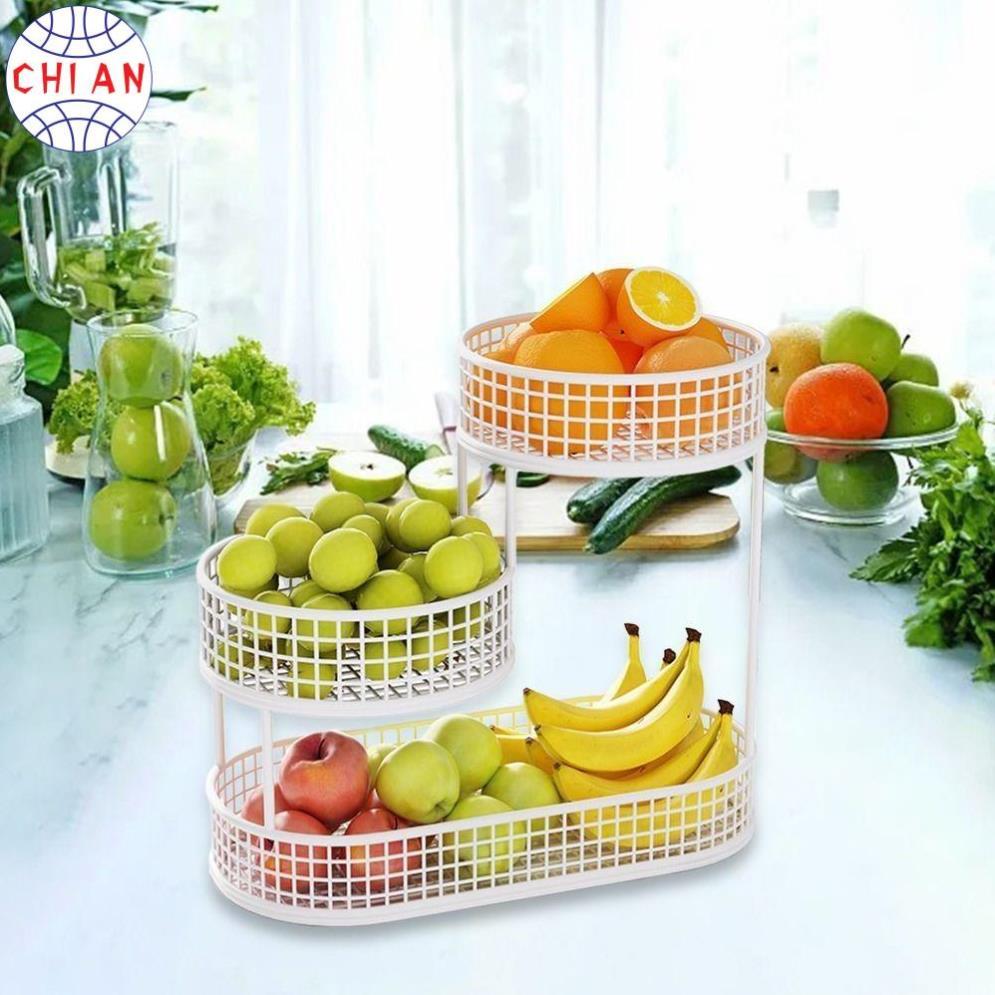 Kệ đựng trái cây, trang trí bàn bền đẹp, siêu bền chất liệu thép cácbon sơn tĩnh điện 5 lớp