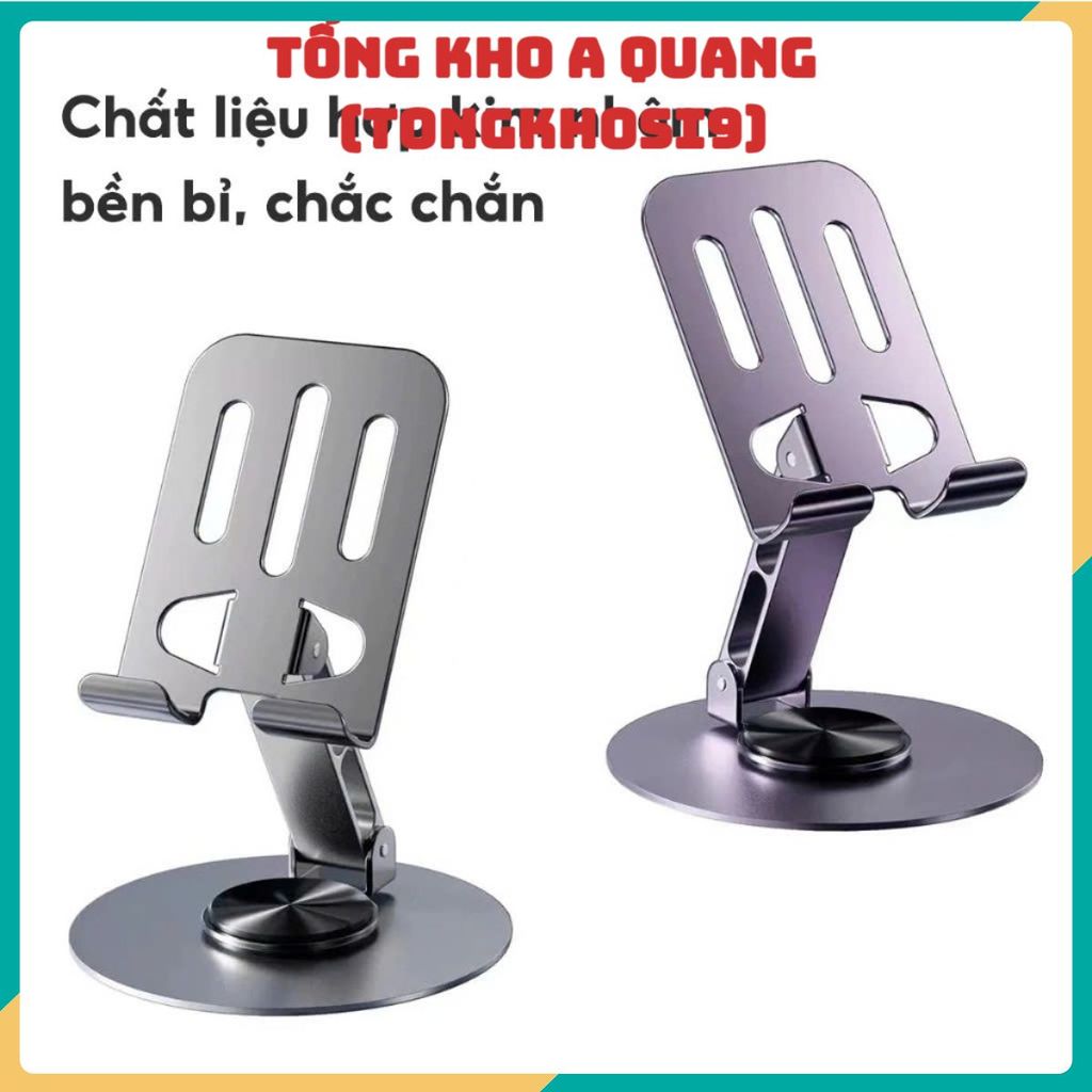 Giá Đỡ Điện Thoại Inox Chống Gỉ – Giá Đỡ Máy Tính Bảng iPad Kim Loại Siêu Mỏng, Xoay 360° Đa Năng