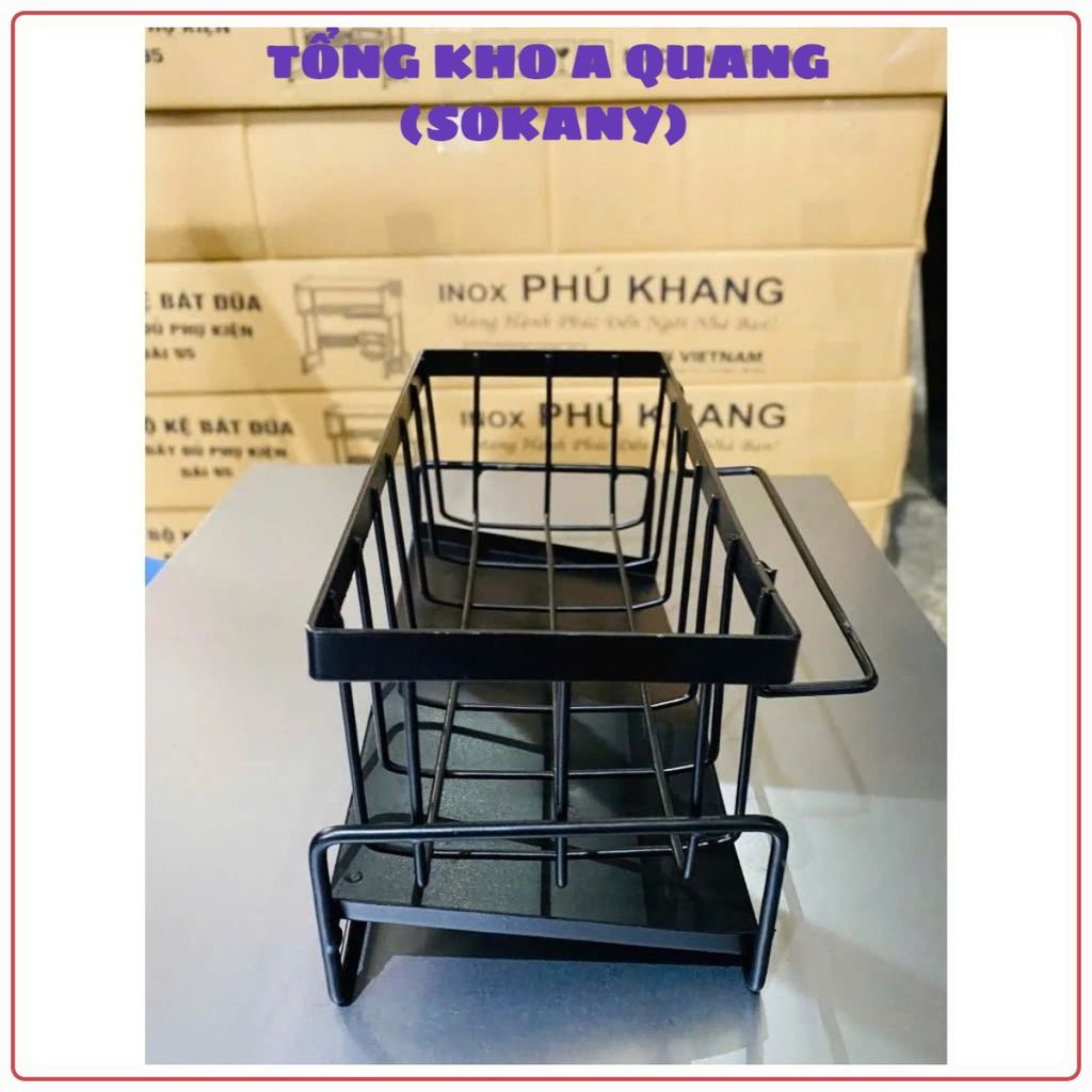 Kệ đựng đồ rửa chén bát inox – Giá để giẻ rửa chén trên bồn có khay hứng nước nghiêng chống ẩm mốc