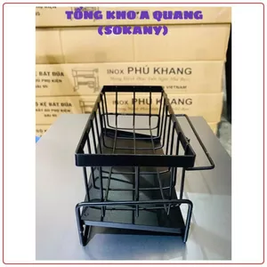 Kệ đựng đồ rửa chén bát inox – Giá để giẻ rửa chén trên bồn có khay hứng nước nghiêng chống ẩm mốc