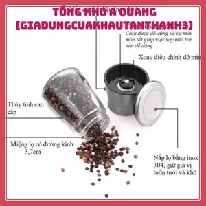 Lọ Xay Tiêu Inox Cao Cấp – Cối Xay Hạt Cầm Tay Siêu Nhanh Bằng Thủy Tinh, Thiết Kế Tinh Tế, Chất Lượng Cao