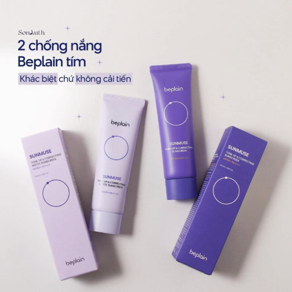 [MUA 1 TẶNG 1] Kem chống nắng Beplain Sunmuse lai Vật Lý & Hoá Học Nâng Tone và Hiệu chỉnh da SPF 50+ PA++++ - 50ml