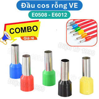[Giá sỉ] [Combo] Đầu cos rỗng đủ loại VE đầu cos dây điện, pin rỗng dây điện 0.5mm2 đến 10mm2