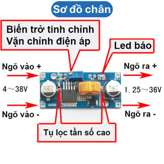 Mạch nguồn giảm áp, hạ áp 5A XL4015 ADJ - có kèm tản nhiệt