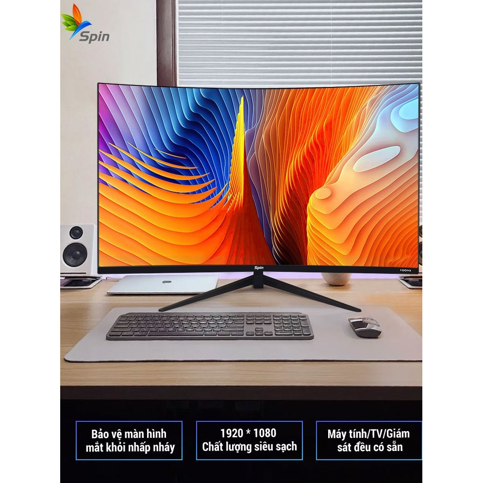 Màn hình cong LCD Spin 24&27 inch Full HD 32&34 inch 2K máy tính chơi game 100&165&180hz
