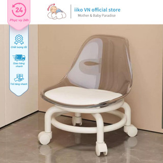 Ghế Acrylic Trong Suốt Có Bánh Xe – Ghế Thư Giãn/Trang Điểm Cao Cấp, Khung Đúc Liền Khối