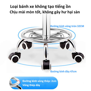 Ghế Spa/Salon Xoay 360° – Nâng Hạ Bằng Cần Gạt, Chân 5 Bánh Chắc Chắn