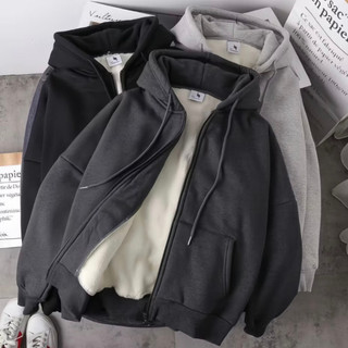 Áo Khoác Hoodie Zip Lót Lông Cừu Cực Dày Dặn - Áo Khoác Nỉ Bông Cao Cấp Form Dáng Basic Cho Nam Nữ Hot Trend 2025