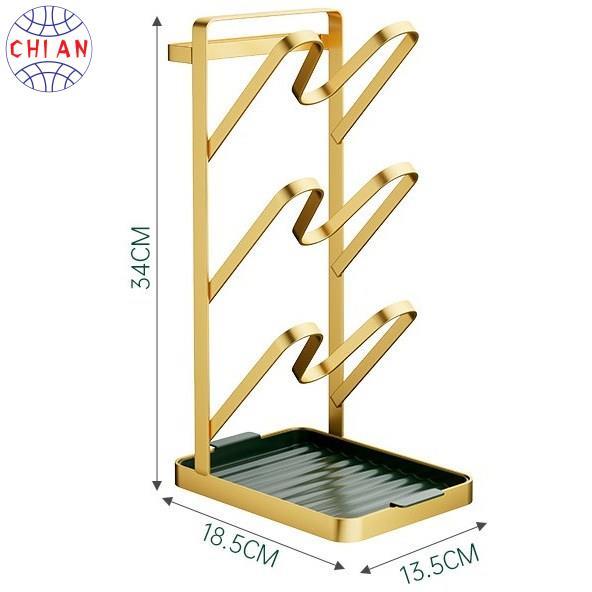 Giá cài vung nồi đa năng 3 tầng phong cách Bắc Âu, Kệ để nắp vung nồi khung thép chịu lực cao cấp