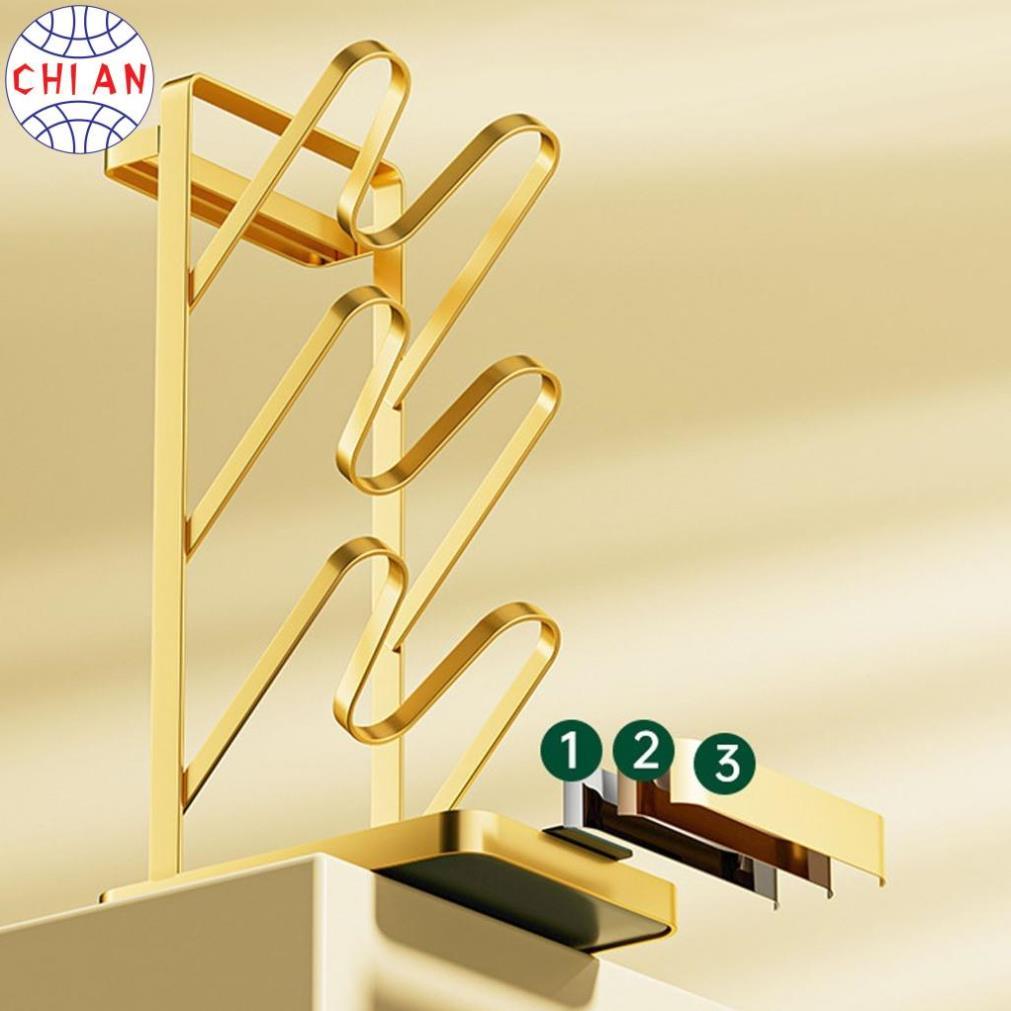 Giá cài vung nồi đa năng 3 tầng phong cách Bắc Âu, Kệ để nắp vung nồi khung thép chịu lực cao cấp