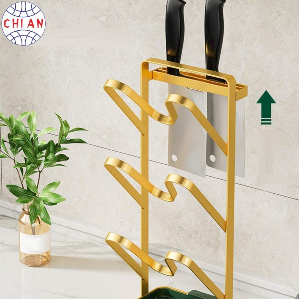 Giá cài vung nồi đa năng 3 tầng phong cách Bắc Âu, Kệ để nắp vung nồi khung thép chịu lực cao cấp