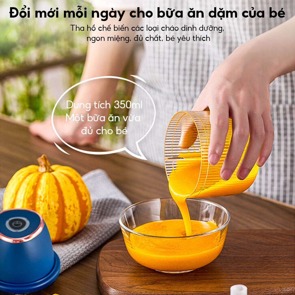 Máy xay tỏi, ớt điện nhỏ gọn, tiện lợi với lưỡi dao bằng thép không gỉ 3 lưỡi
