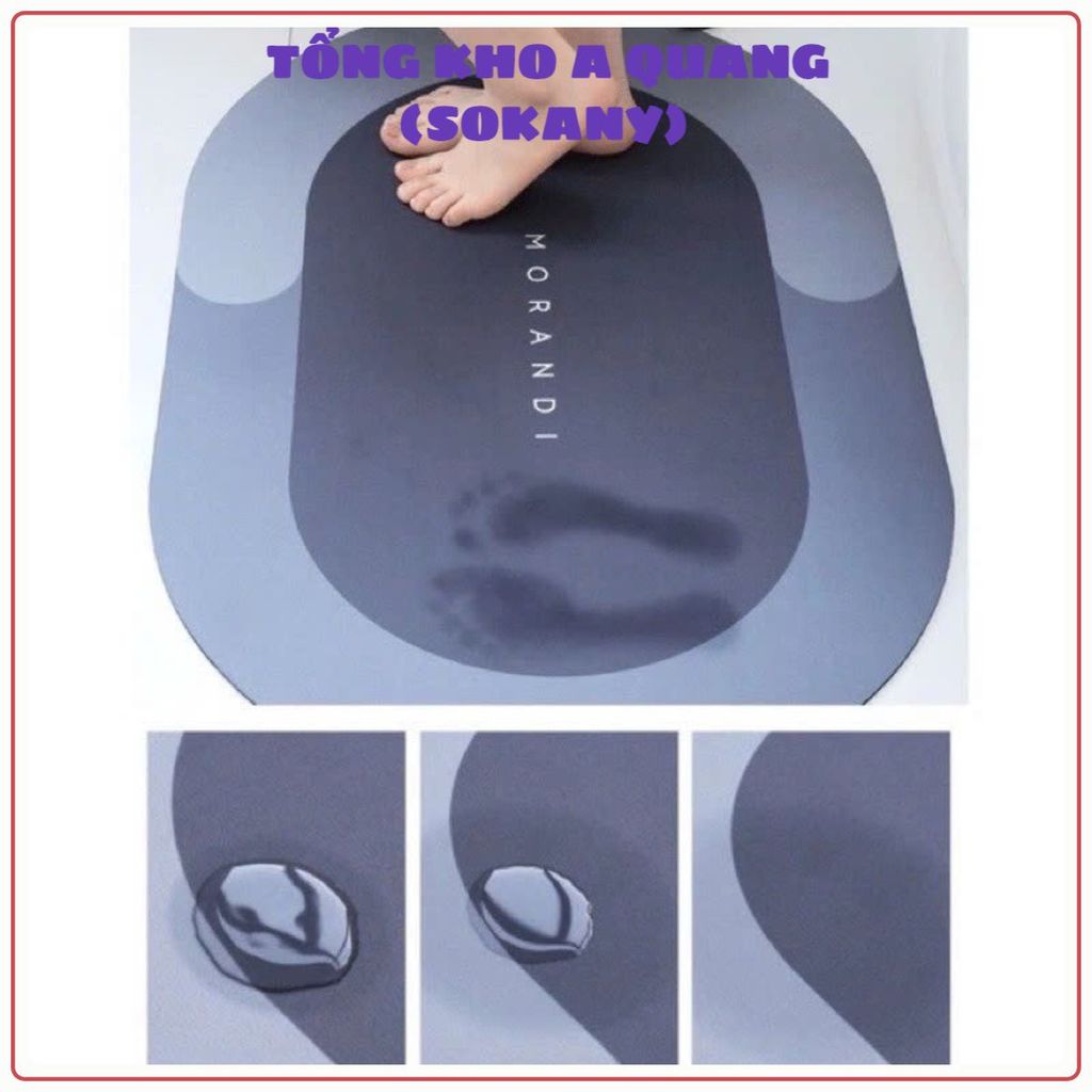 Thảm silicon lau chân chống trơn trượt siêu thấm hút, mang lại không gian nhà tắm sạch sẽ