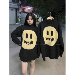Áo Len Sweater Unisex Mặt Cười Đờ Riu Form Rộng Hàn Quốc Chất Lông Thỏ Mềm Mịn Không Xù Xu Hướng 2024 Boy Phố 2025