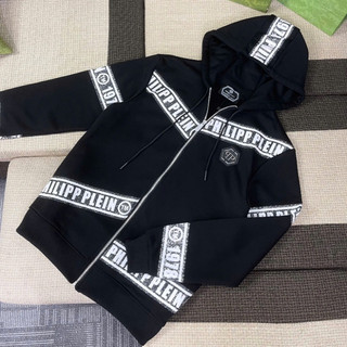 Áo Khoác Philip Plen Hoddie Khóa Zip Họa Tiết Đính Đá Thêu Nét, Áo Khoác Nỉ Chân Cua Unisex Phong Cách Bản SCap Boy Phố