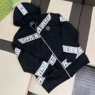 Áo Khoác Philip Plen Hoddie Khóa Zip Họa Tiết Đính Đá Thêu Nét, Áo Khoác Nỉ Chân Cua Unisex Phong Cách Bản SCap Boy Phố