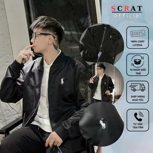 Áo Khoác Nam Nữ Zip Thêu Ngựa Trên Ngực Bông Siêu Nét - Chất Vải Gió Nhung Lì Dày Dặn, Thời Trang Năng Động Boy Phố 2025