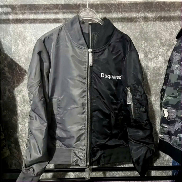 Áo Khoác Bomber Hai Màu DSQUARED2 Xám Đen - Phong Cách Thời Trang, Chất Liệu Dày Đặc, Chống Gió Tốt. Boy Phố 2025