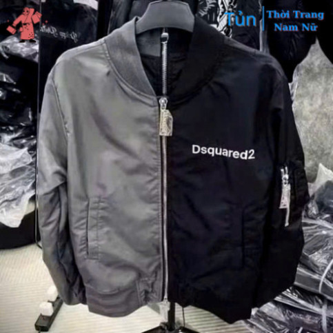 Áo Khoác Bomber Hai Màu DSQUARED2 Xám Đen - Phong Cách Thời Trang, Chất Liệu Dày Đặc, Chống Gió Tốt. Boy Phố 2025
