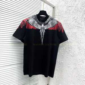 Áo phông Unisex BURLON họa tiết cánh chim, áo thun basic cotton form rộng, xu hướng thời trang 2025. Boy Phố 2025