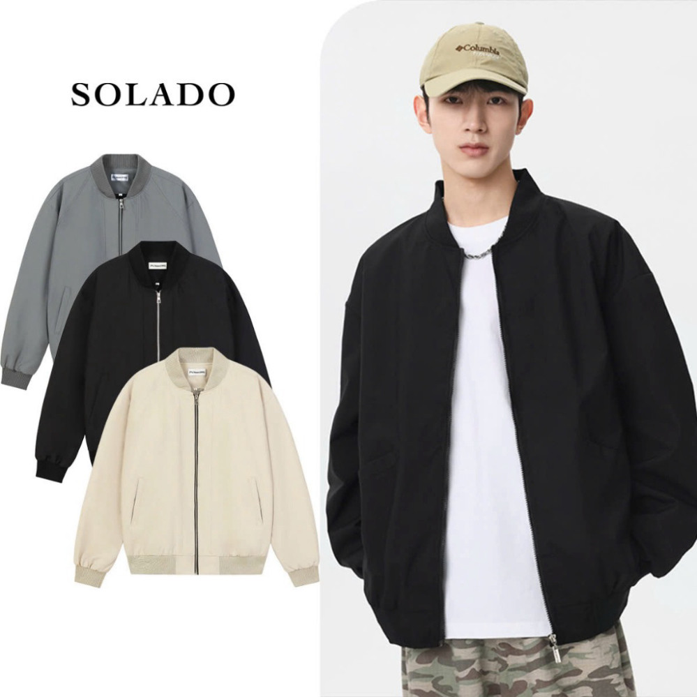 Áo Khoác Bomber Dù Hai Lớp Nam Nữ Chống Nước, Cản Gió, Thiết Kế Túi Trong SOLADO BOMBER01 Boy Phố 2025