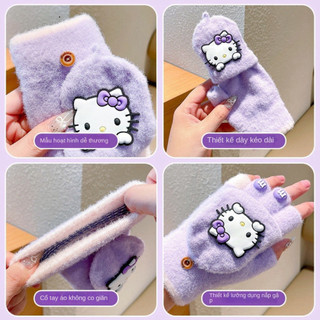 Găng Tay Hở Ngón Hello Kitty Dễ Thương Mùa Đông Dành Cho Trẻ Em Từ 3-8 Tuổi, Miễn Phí Vận Chuyển (sẵn) 🌸🌸🌸
