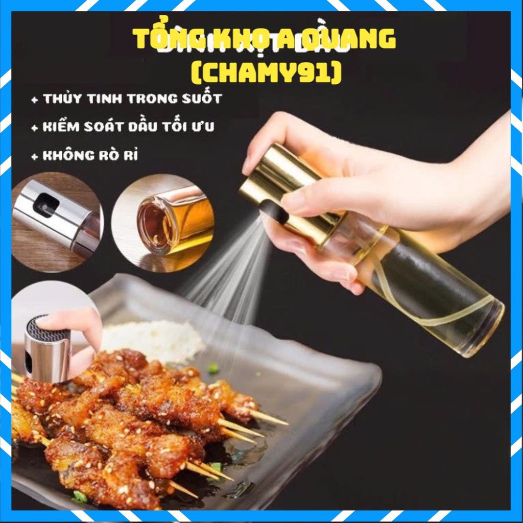 Chai xịt dầu ăn SHODWE 100ml chất liệu thủy tinh bền đẹp, thiết kế nhỏ gọn sang trọng, dạng phun sương tiết kiệm dầu cho