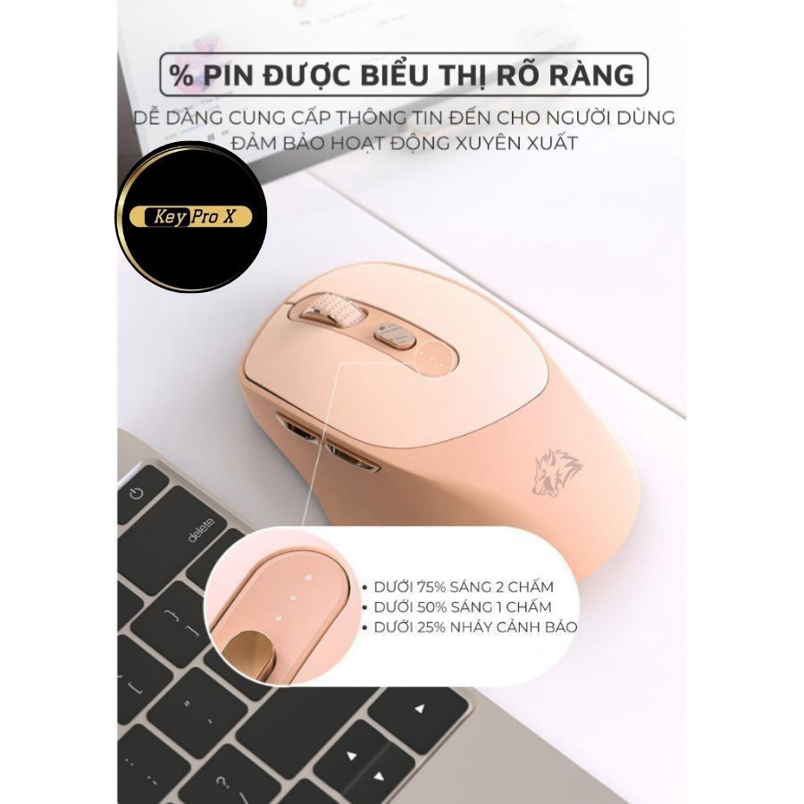 Chuột Không Dây Máy Tính Bluetooth X7 Wireless Pin Sạc Kết Nối 2 Chế Độ Cho Mọi Thiết Bị Máy Tính, LaptopChuột Không Dây